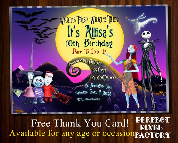 Nightmare Before Christmas,Halloween Invitation,Jack Skellington Invitation,Halloween Birthday,Birthday Invitation,Printable Invitations Il_570xn