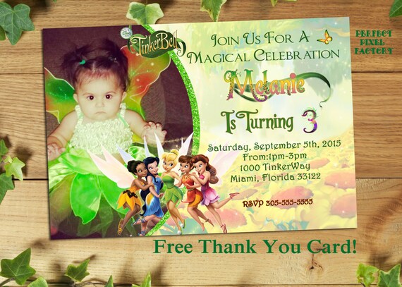 Tinkerbell Invitation Tinkerbell Birthday Etsy