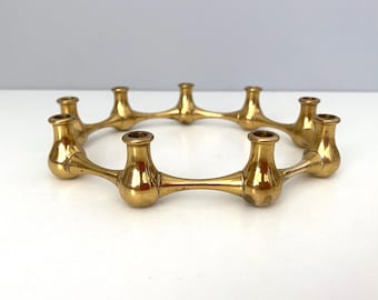Brass ring candleholder for 9 Tiny Taper candles - Made in Denmark