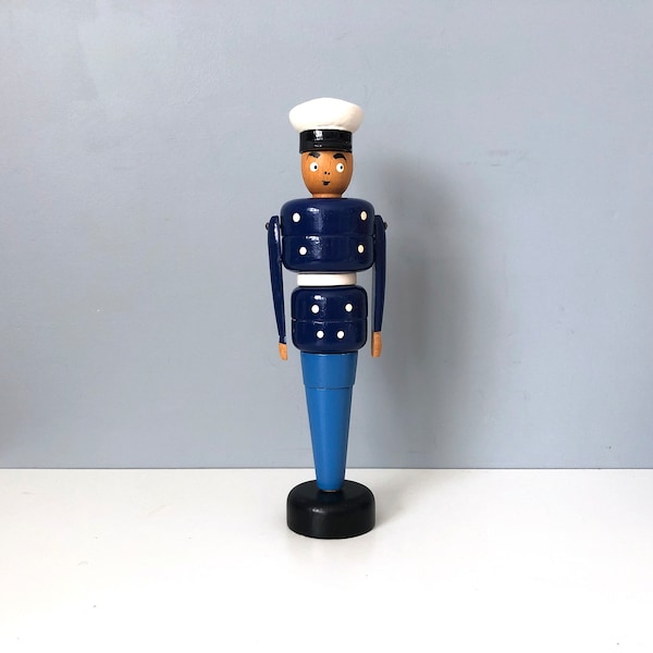 Rare vintage stacking policeman toy made in Denmark, 9 3/4"