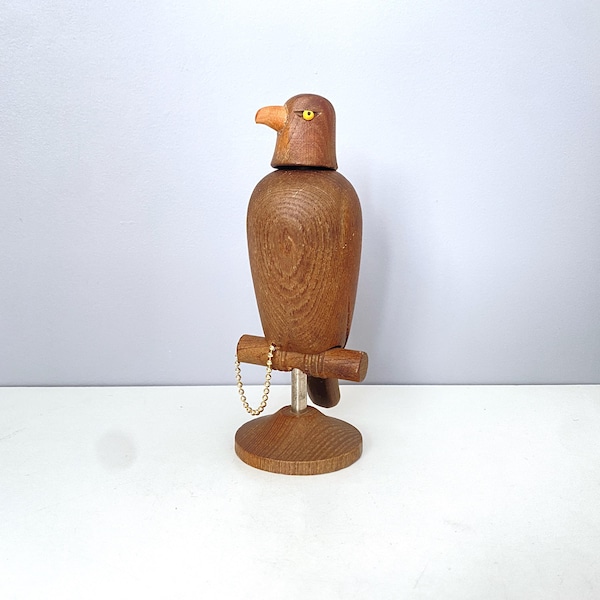 RARer Vintage Zoo-line Adler oder Habicht mit Korkenzieher im Sockel