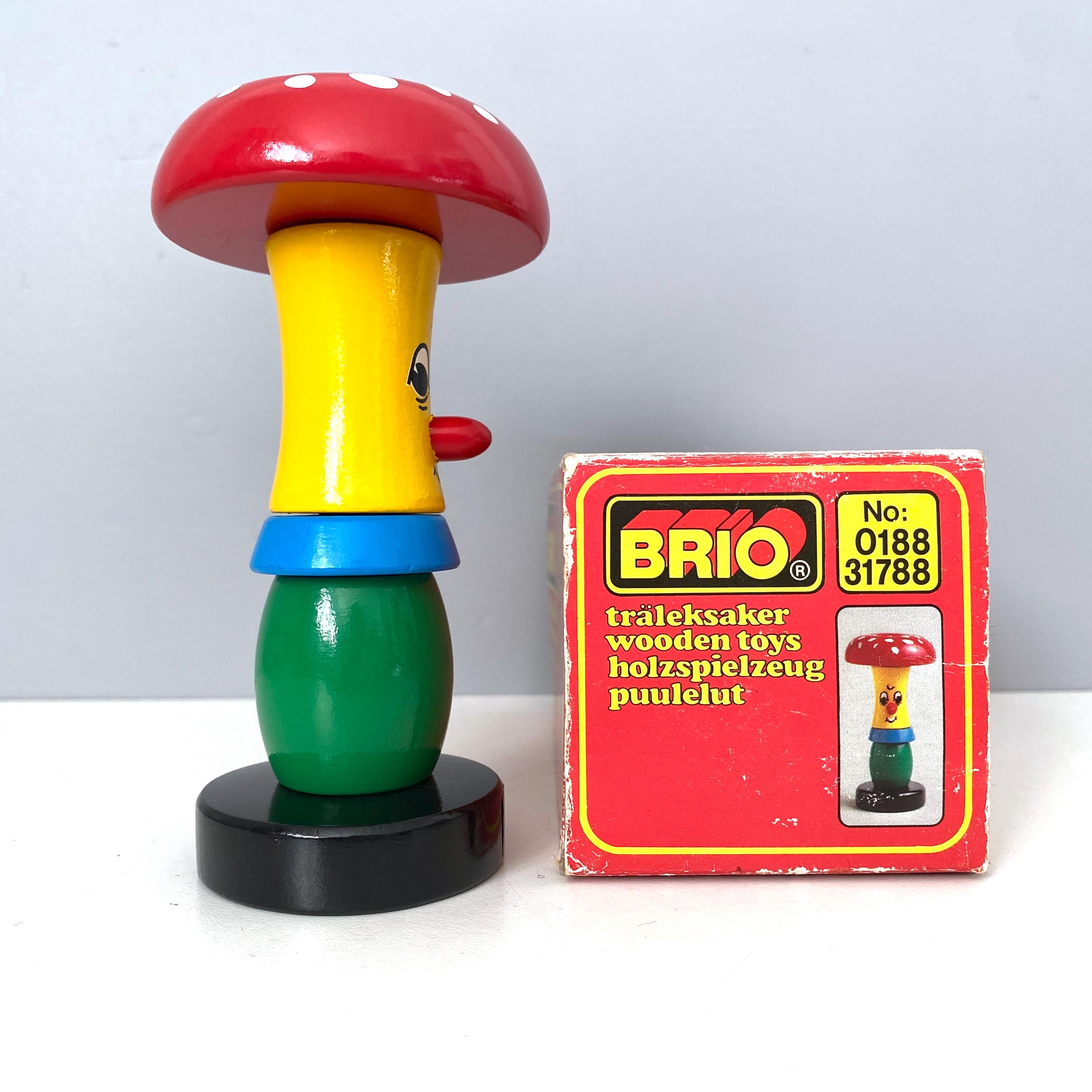 レコード RARE Brio of Sweden Stacking Mushroom Toy MINT Condition
