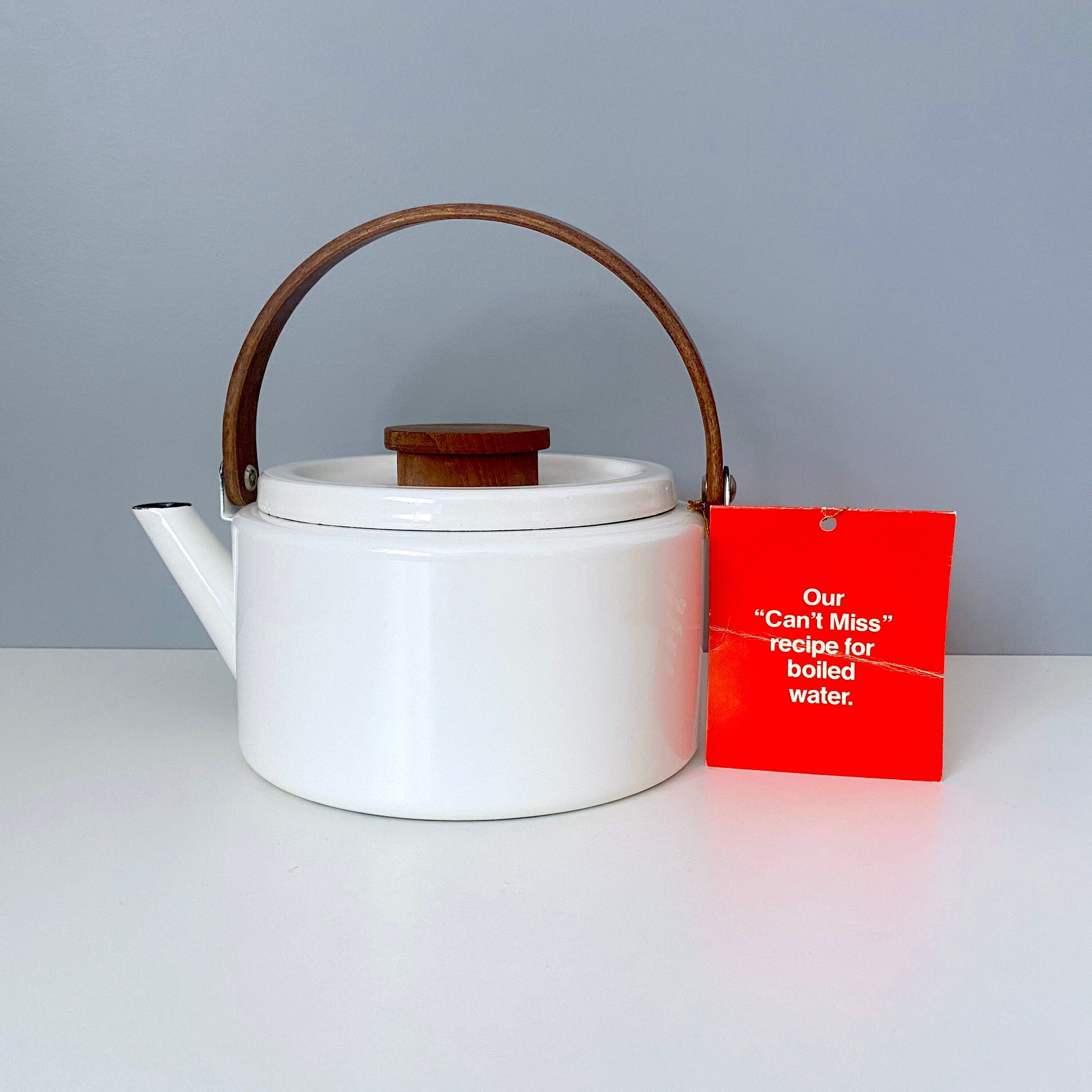 Copco Tea Kettle Small Mini Red Enamel Whistling 1 Quart