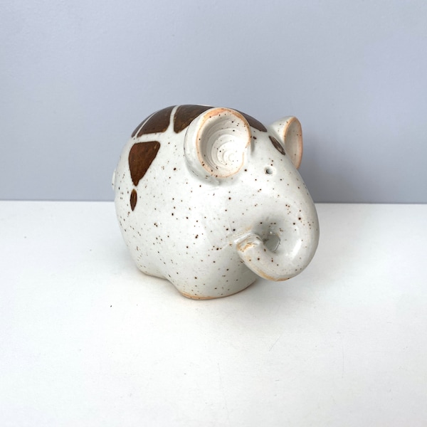 Vintage ceramic Takahashi elephant bank, Lisa Larson style