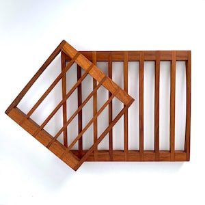Pair of teak trivets made by Kalmar - Danish Modern style