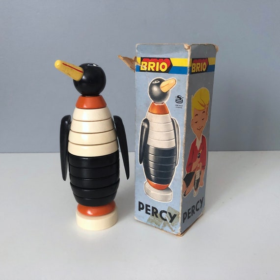 Ancien jouet pingouin avec ses 3 anneaux année 70 - Jeux & Jouets