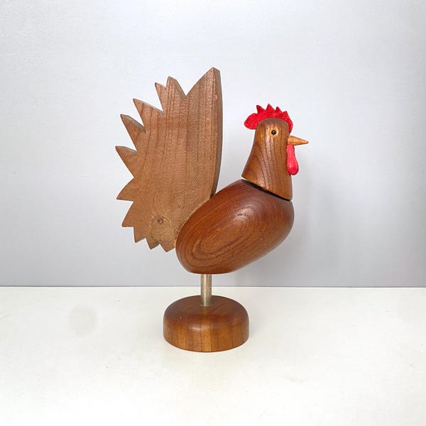 Sehr selten!  Vintage Zoo-line Hahn Huhn mit Korkenzieher im Sockel
