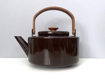 Copco brown enamel tea kettle by Michael Lax, nice condition