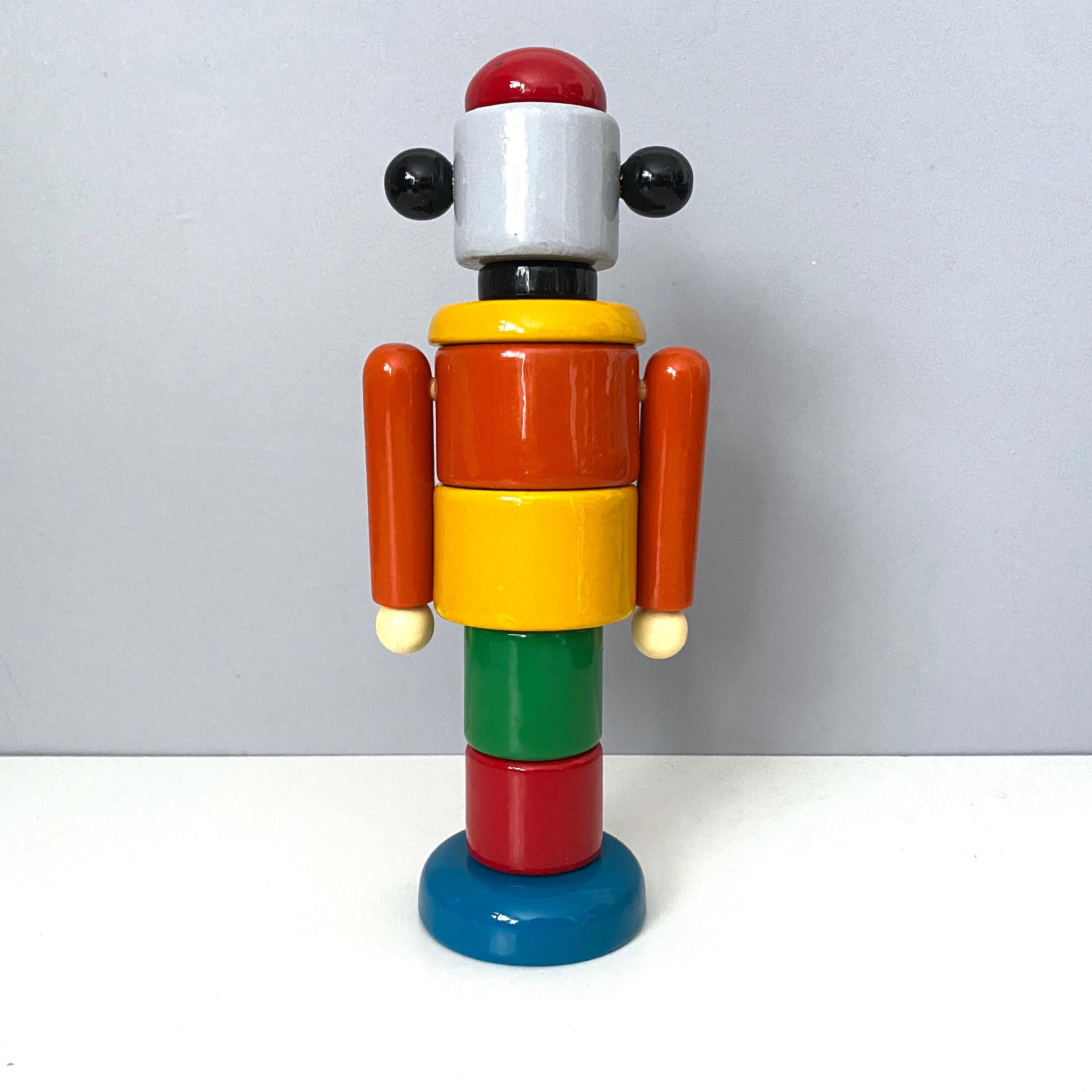 ギリシャ製の非常に珍しい Kouvalias スタッキング木製ロボット - Etsy 