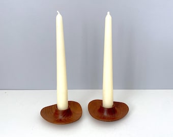 Laurids Lonborg Teak Candleholders: Mid-Century Modern Danish Design