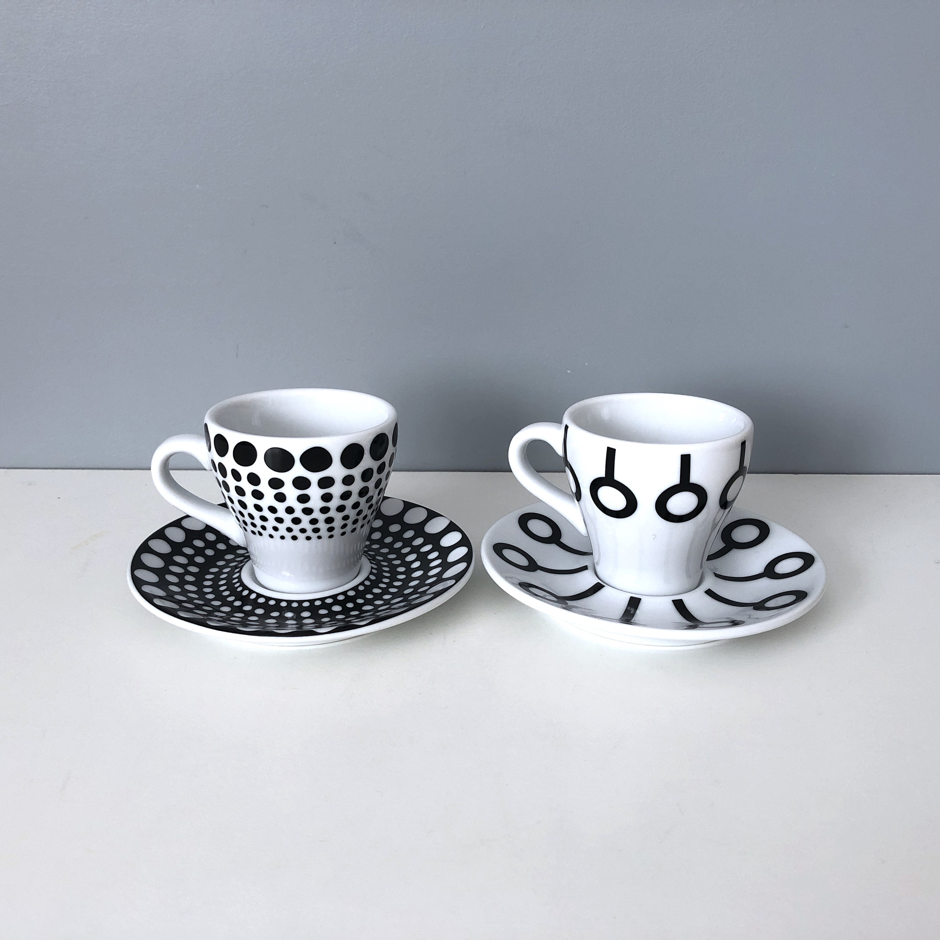 Bodum Paula black and white espresso cups saucers Etsy