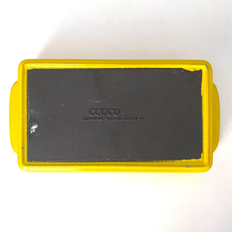 Vintage Copco enamel cast iron oven pan designed by Michael Lax Made in Denmark afbeelding 4