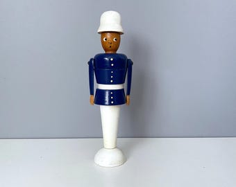 Vintage wood stacking policeman puzzle - Caribbean version?  made in DENMARK