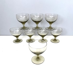 Russel Wright Morgantown Wine Glasses (Set of 8) - Smokey Granite Gray Stemware