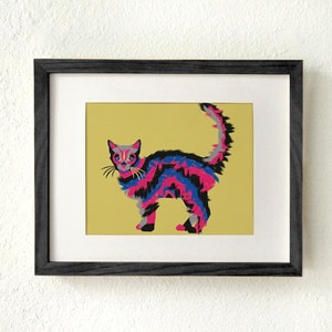 Cat lover gift, Cat lover art, Cat lover decor, Best cat lover gift, cat lover gifts women, Cat art print, Modern cat art, Halloween cat image 1