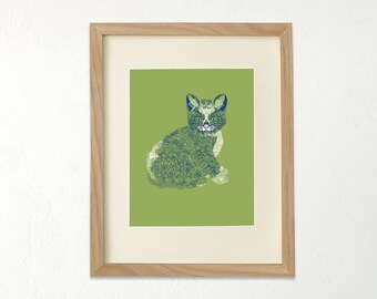 Cat art print, Cat wall art, Kitten art print, Cat decor for girls, Kitten print, Cat lover gift, Cat gifts for cat lovers, Cat artwork