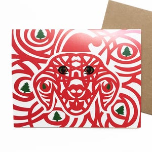 Hund Weihnachtskarte, Weihnachtshundekarte, Weihnachtsbaum Hund, Hundekarte, Grußkarte Hund, Hundebesitzer, Tier Weihnachtskarten, Süße Hundekarte
