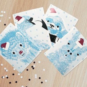 Animal Christmas cards, Animal Christmas card set, Animal holiday cards, Christmas card pack, Cute Christmas cards, Holiday card set, Llama