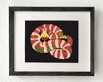 Snake art, Snake art print, Snake print, Reptile art, Snake gift, Desert decor, Snake decor, Reptile print, Serpent, Snake home decor
