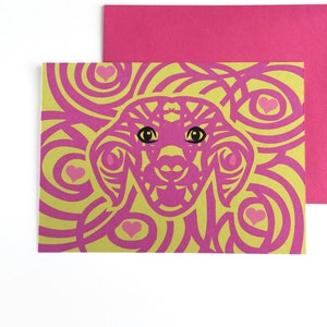 Hund-Valentine-Karte, Valentines Geschenk, Hund Liebhaber Karte, Herzkarte Hund, Hund Postkarte, moderne Hund Kunst, Hund Kunstdrucke, Geschenke für Hundeliebhaber