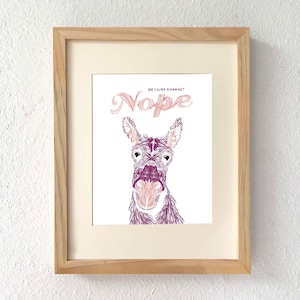 Donkey, Donkey gifts, Donkey art, Farm art print, Farm animal art, Nope, Farm animal gift, Burro, Mule art, Barn animal prints, Donkey decor