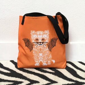 Halloween tote bag, Halloween tote, Cat tote bag, Halloween bag, Cat shopping bag, Trick-or-treat bag cat, Halloween cat bag, Cat bag, Tote