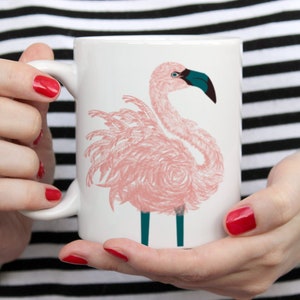Flamingo, Flamingo gifts, Pink Flamingo, Flamingo mug, Coffee lover gift for her, Tea lover mug, Pink mug, Animal lover gift idea, Mug bird
