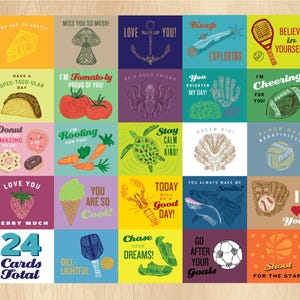 Lunch cards, Lunch notes, Lunchbox note cards, Lunch box cards, Lunch box notes, Kids lunch notes, Notes for kids, School notes, sports