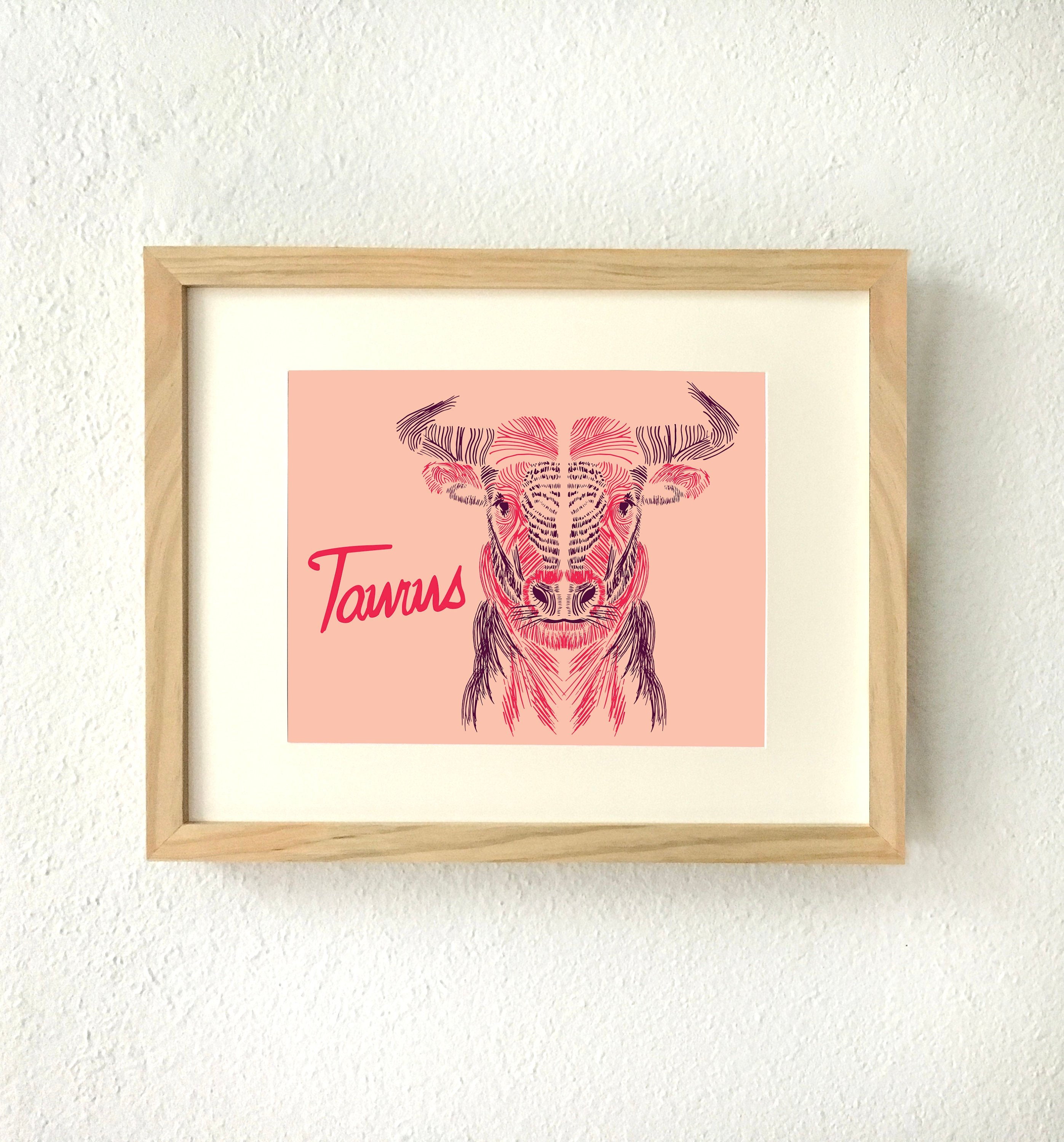 Taurus, Taurus zodiac, Taurus gifts, Taurus art, Zodiac gifts, April gifts, May birthday, Zodiac art, Gift for Taurus, Zodiac home decor