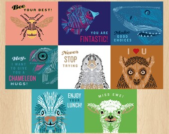 School notes, Notes for school, School lunch notes, Lunch box notes, Lunchbox cards, Notes for kids, Animal puns, Lunchbox printable, Kids
