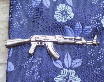 Gun Clips Etsy - gun ak47 ak 47 tie pin tie clip gun gift wedding gift pin gun gift for man man tie clip gun tie clip groomsmen tie clip