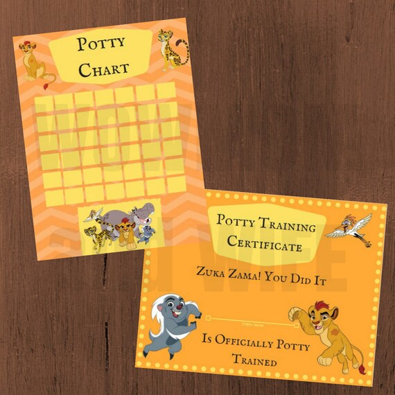 Items similar to The Lion Guard Printable Potty Training Chart and