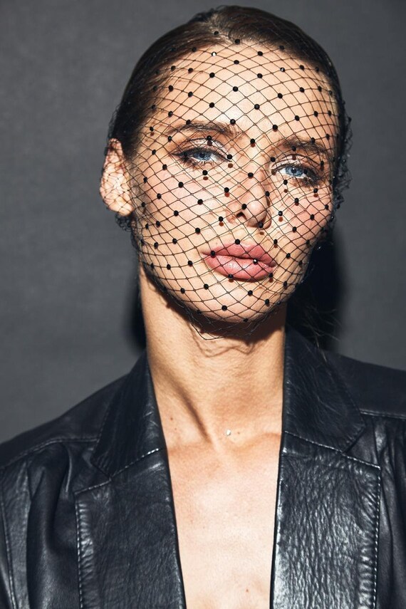 Birdcage Mask Luna Black Face Veil | Etsy
