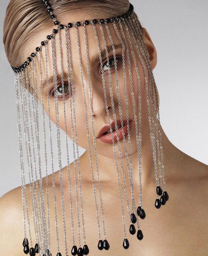 Fringe Face Chain Tarnita Burning Man Jewelry Festival Face Etsy