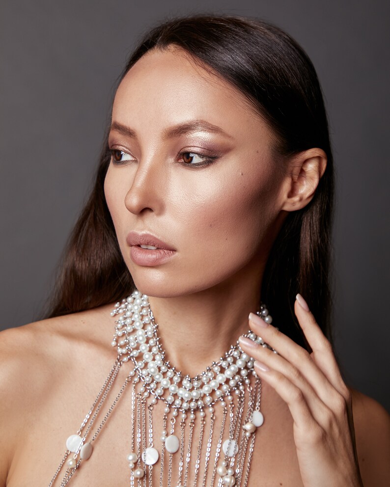 Pearl Body Chain Imany Body Jewelry Etsy