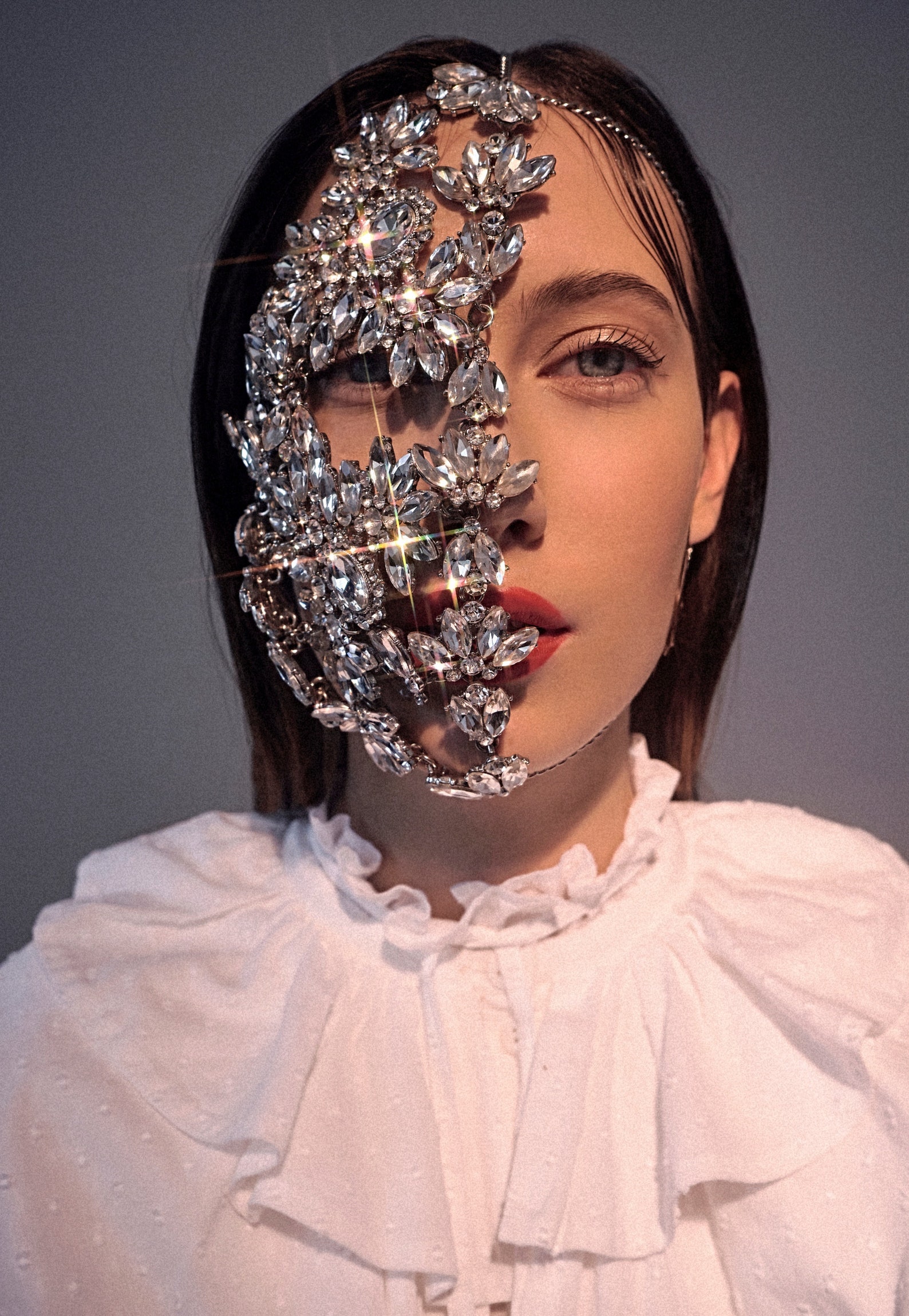 Crystal Half Face Mask Virgin Face Jewelry Face Accessory Etsy