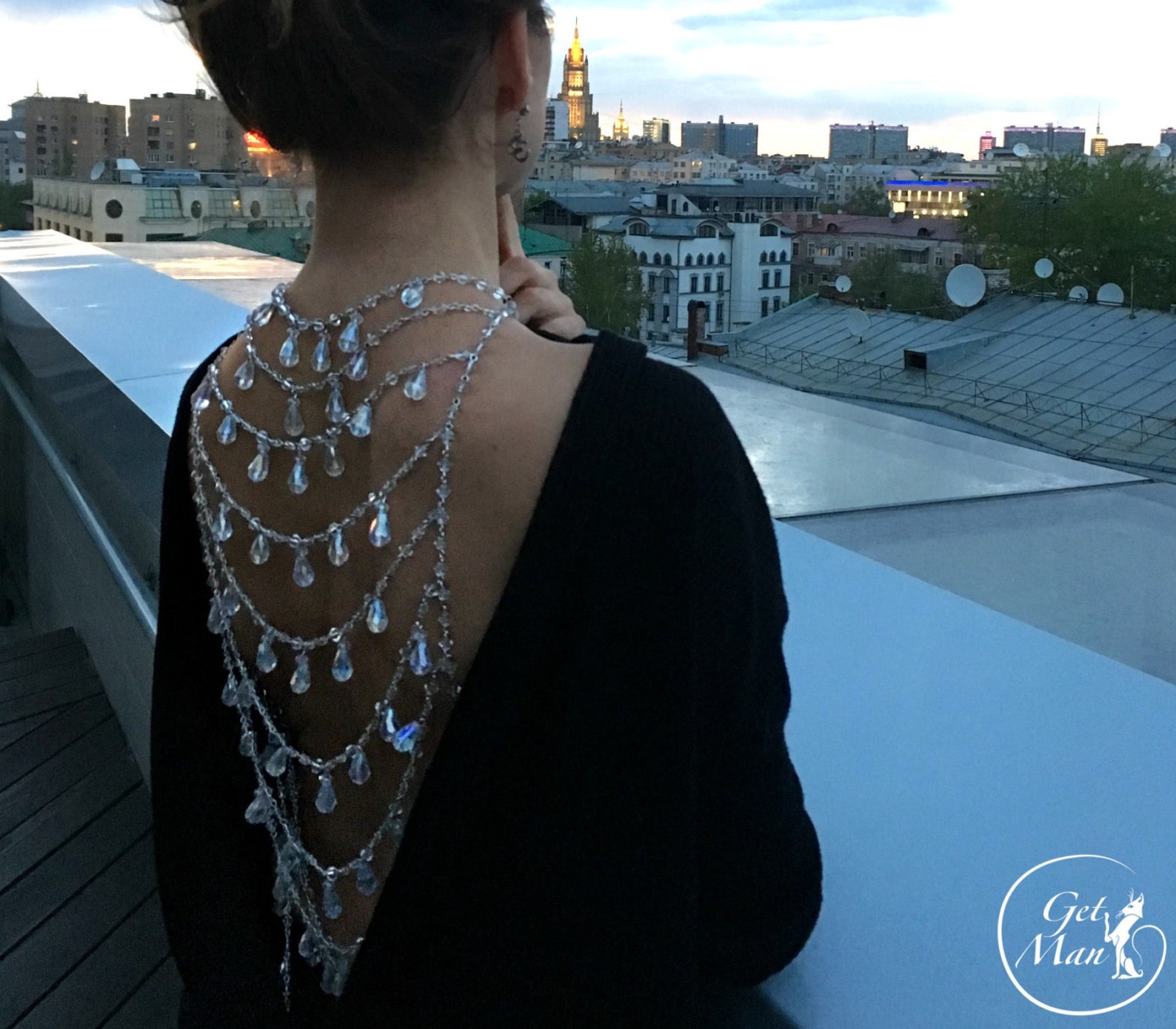 Crystal Back Chain Veronica Body Jewelry Etsy