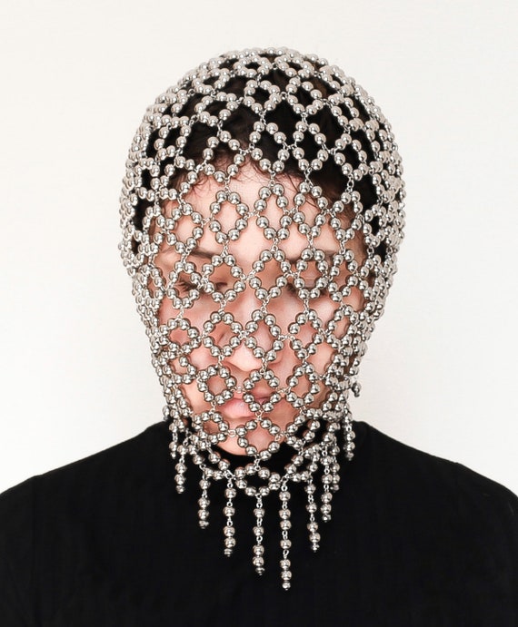 Face Mask Linda Silver Couture Mask | Etsy