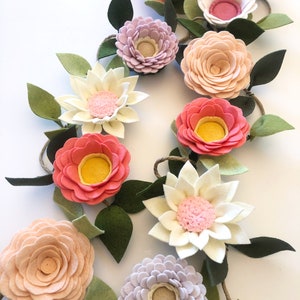 PASTEL WILDFLOWER GARLAND // Felt Flower Garland // Floral Garland // Floral Nursery Decor // Nursery Decor // Baby Shower Decor