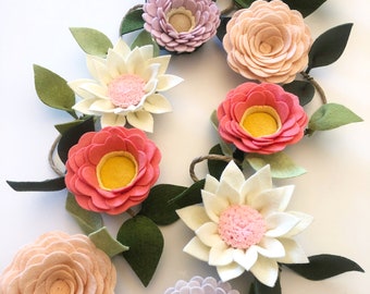 PASTEL WILDFLOWER GARLAND // Felt Flower Garland // Floral Garland // Floral Nursery Decor // Nursery Decor // Baby Shower Decor