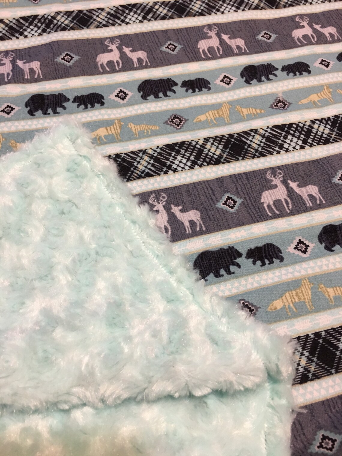 Deer blanketfoxbearfaux fur blanket nursery nursery Etsy