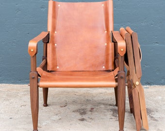 Limbo Safari Lounge Chair in Walnut and Leather