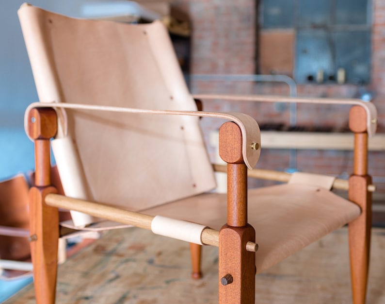 Limbo Safari Lounge Chair in Mahogany and Leather image 4