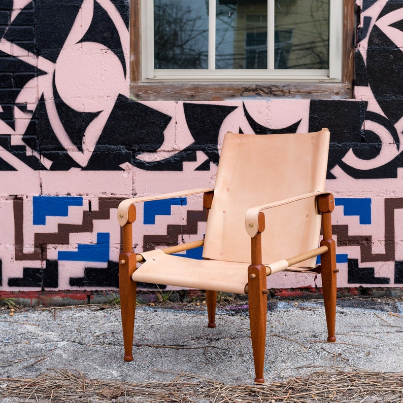 Limbo Safari Lounge Chair in Mahogany and Leather image 7