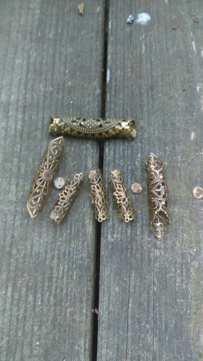 6 PC Mixed Bronze Dreadlocks Loc Jewelry Loc Hair Jewelry Sample Lot