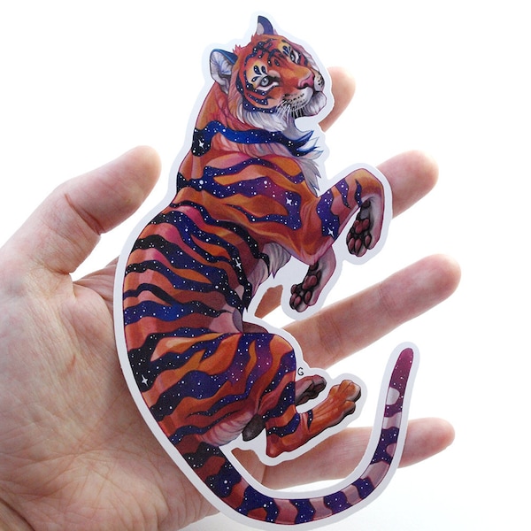 Large vinyl sticker: Galaxy Tiger