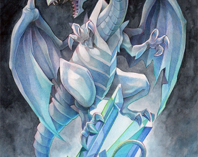 A4 Print 'Blue Eyes White Dragon' Etsy