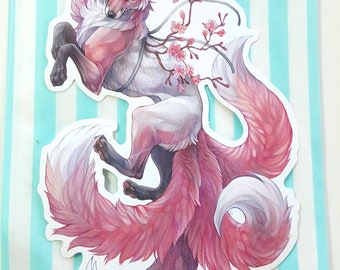 Large vinyl sticker: Sakura Fox