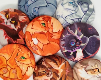 Pluche badge Warrior Cats: zachte en pluchen pluche pin-badges, 12 tekens