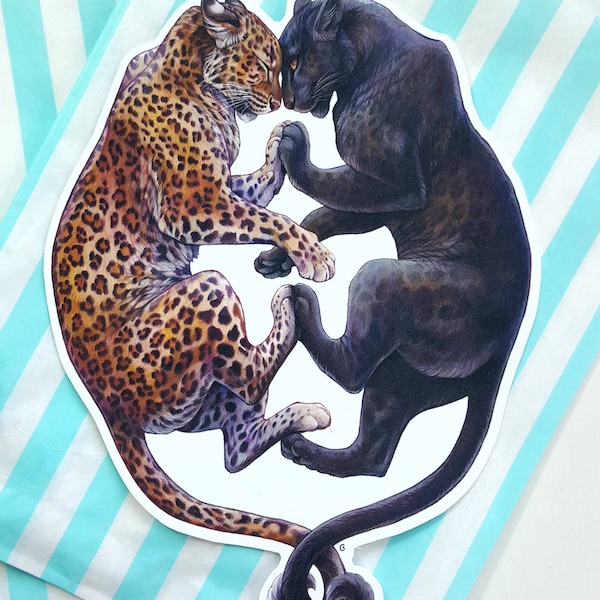 Large vinyl sticker: leopards